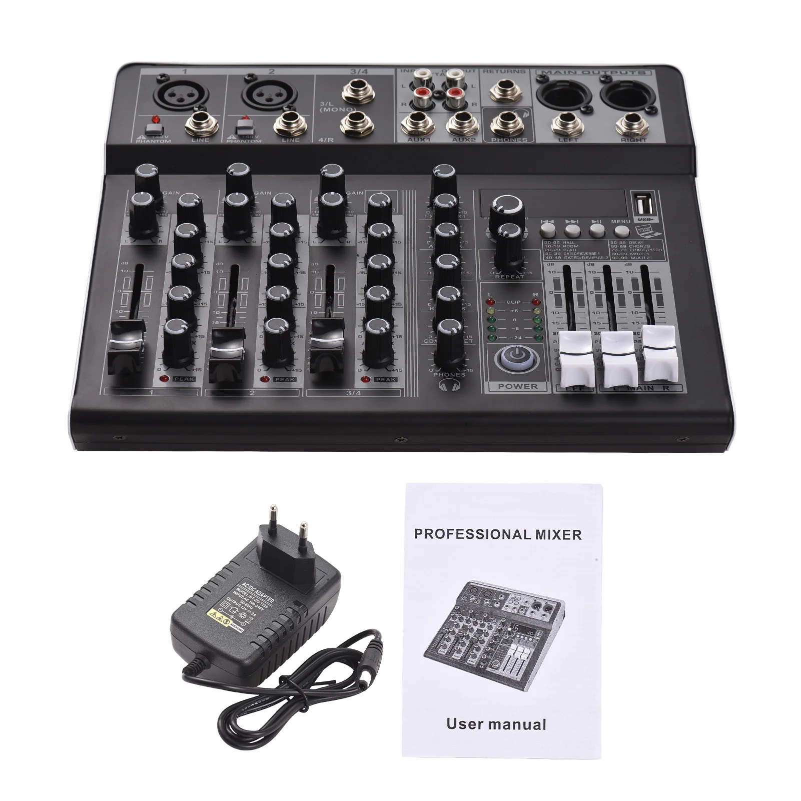 Audio Mixer 4-Chann…
