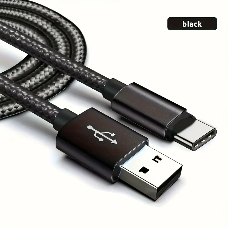 1/3PCS USB to Type C fast charging cable, suitable for braided charging cables of Android,Samsung, Redmi,and other mobile phones