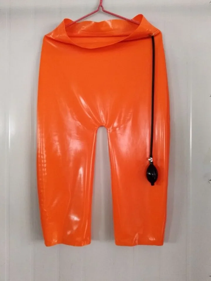 Latex Catsuit Rubber Gummi pants Double-layer inflatable shorts Customized