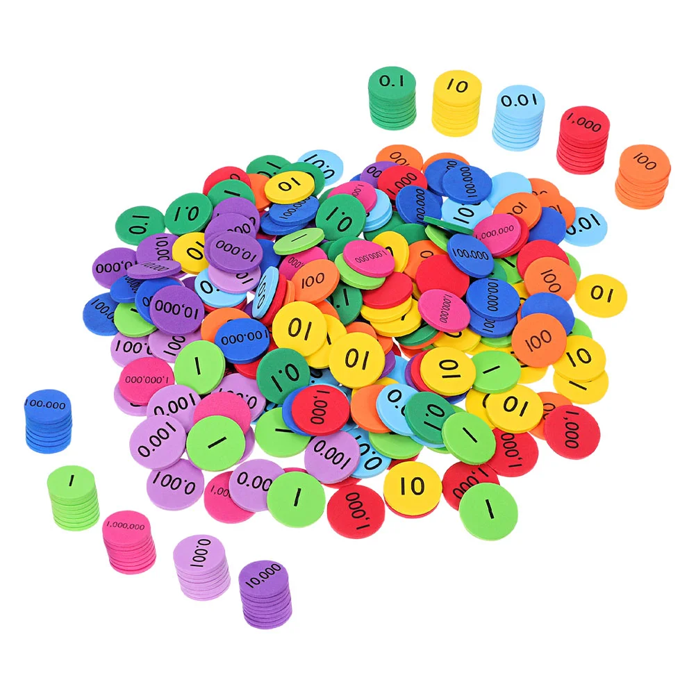 3 Set Digital Wafer Counting Chips Number Place Value Learning Tools Discs for Math Child