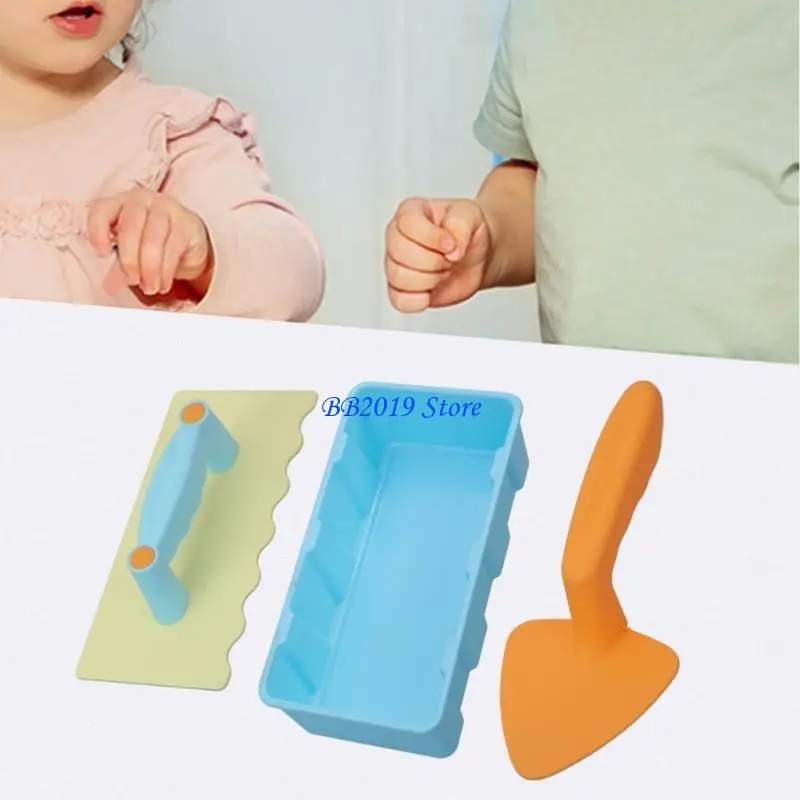 Q0KB 해변 장난감 컬렉션 모래 놀이를위한 벽돌 금형 및 도구 해변 재미 장난감 벽돌 빌딩 도구 해변 모래 장난감