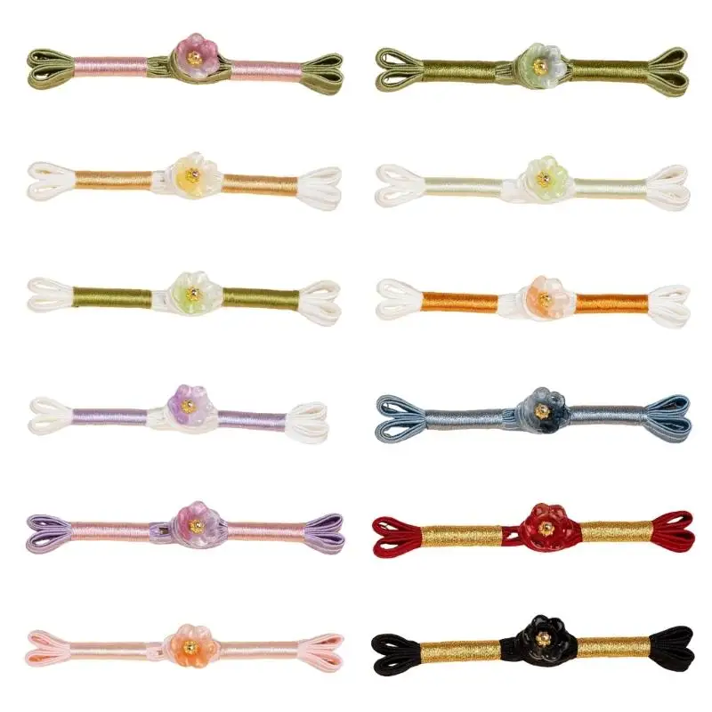 

E8BD 5Pcs Flower Traditional Chinese Knot Buttons for Dress Cloaks Coat Clothing