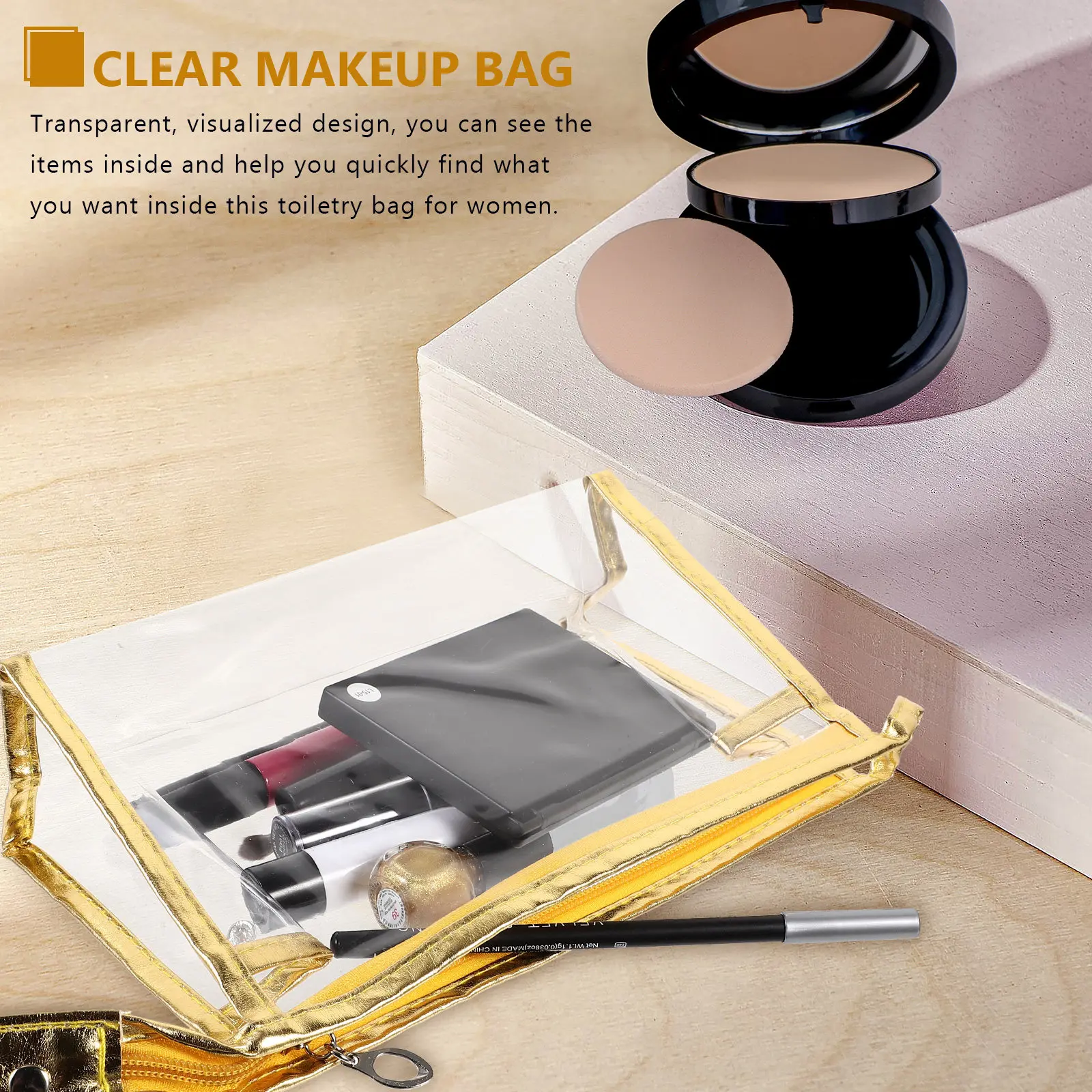 

Набор из 4 прозрачных косметичек премиум-класса: водонепроницаемые портативные дорожные органайзеры на молнии для женских косметических принадлежностей, помад и средств для волос