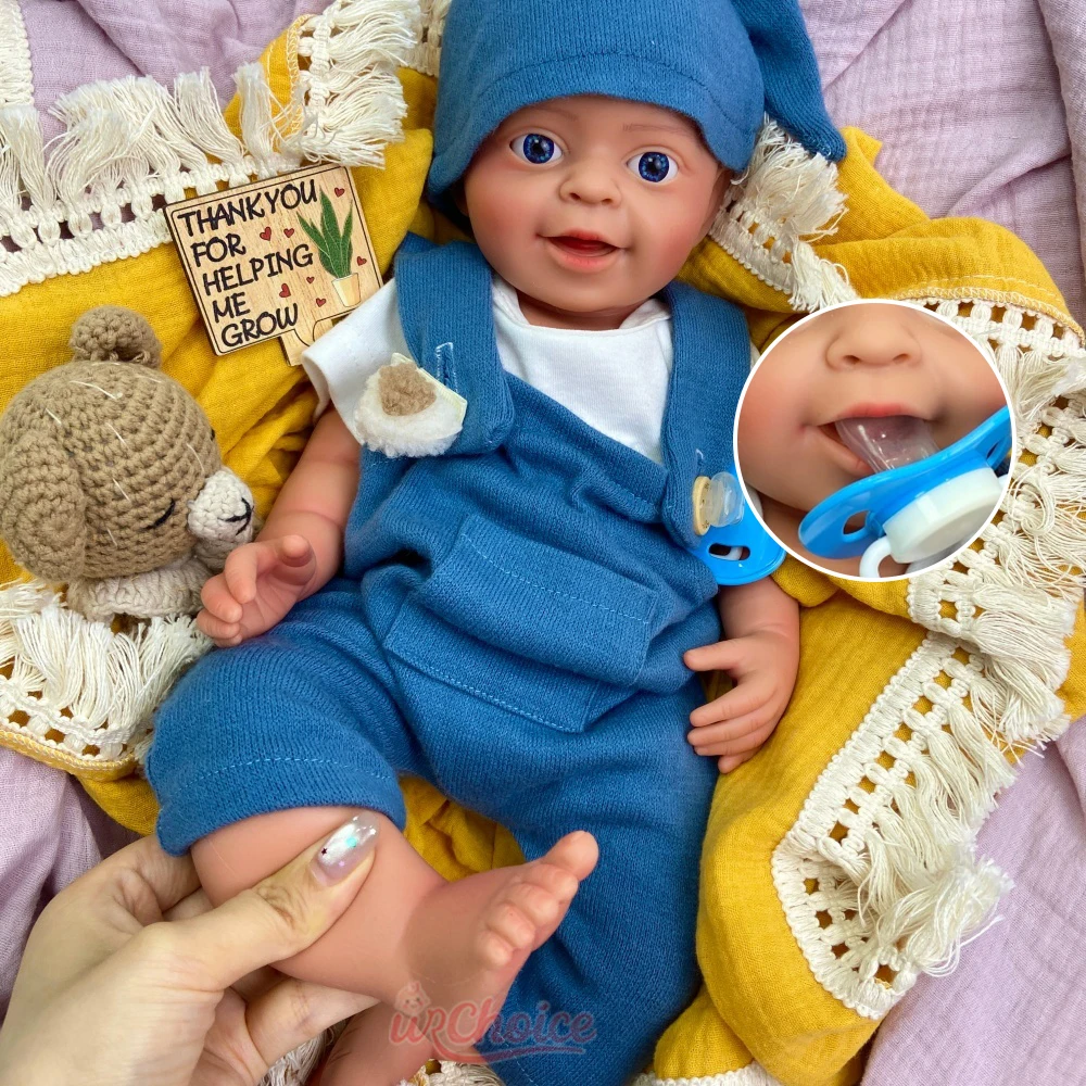 Platinum Silicone Reborn Doll Full Body Solid 18Inch Realistic Newborn Features Handmade Art Doll for Serious Collectors