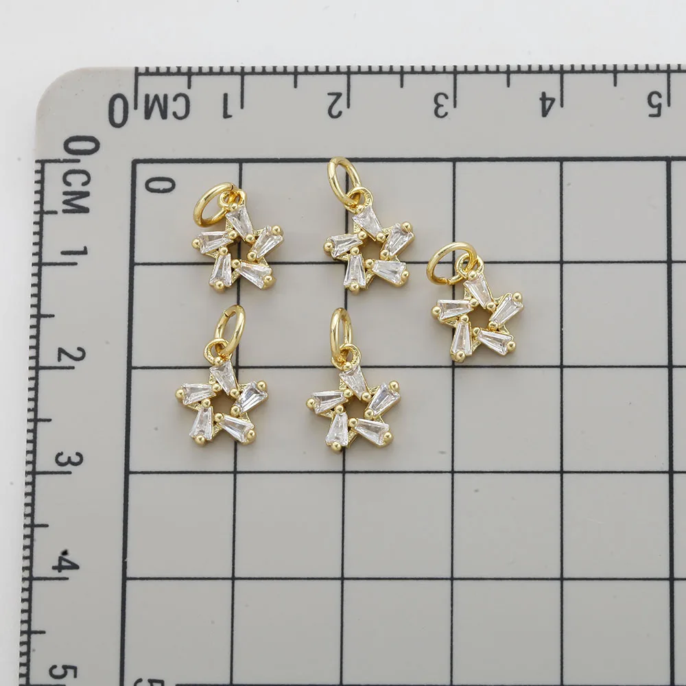 5 قطعة/الوحدة لطيف ستار القمر سحر لصنع المجوهرات لوازم الذهب اللون الزركون Diy أقراط سوار قلادة المفاتيح بالجملة