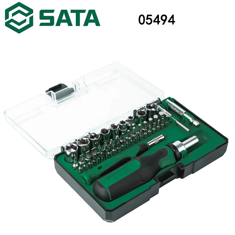 Sata 05494 Household Screwdriver Set Small Size Cross Cross Repair and Disassembly Ratchet Wrench 49pcs