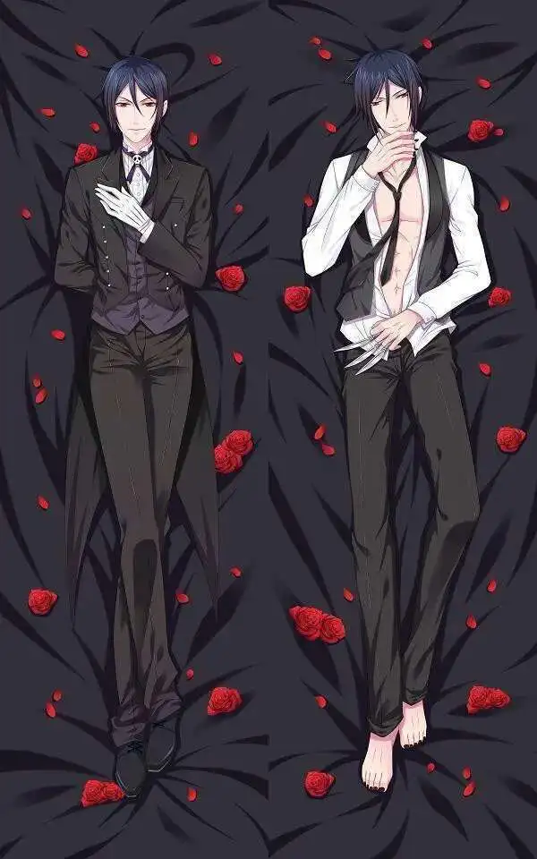 انمي ياباني الأسود بتلر Kuroshitsuji سيباستيان ميكايليس Ciel هينغ وسادة للجسم غطاء Dakimakura تأثيري يغطي
