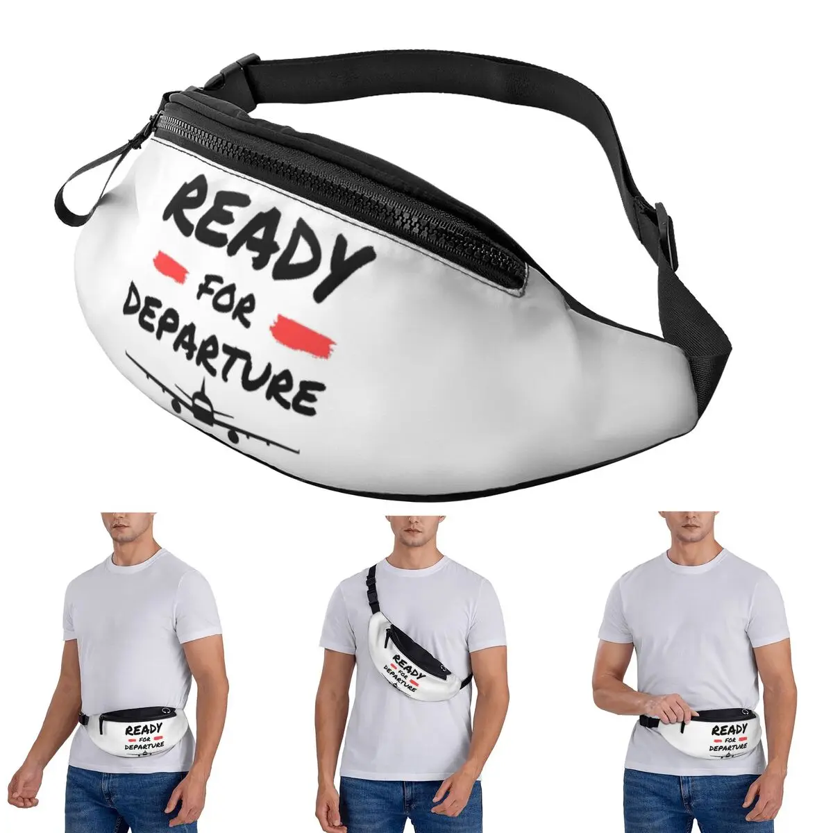 

Crossbody Waist Bag Airplane Aircraft Ready For Departure Men Women Fanny Pack Travel Running Money Phone Pouch