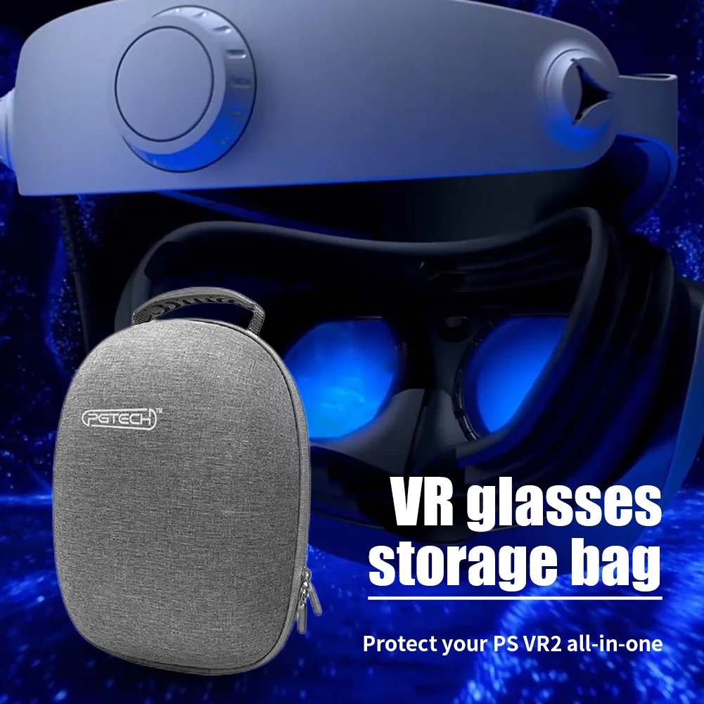 

Eyeglass Storage Organizer Bag with Lens Protection Cover PS VR2 Storage Bag Shock Absorption Double Zipper for PS VR2 Eyeglass