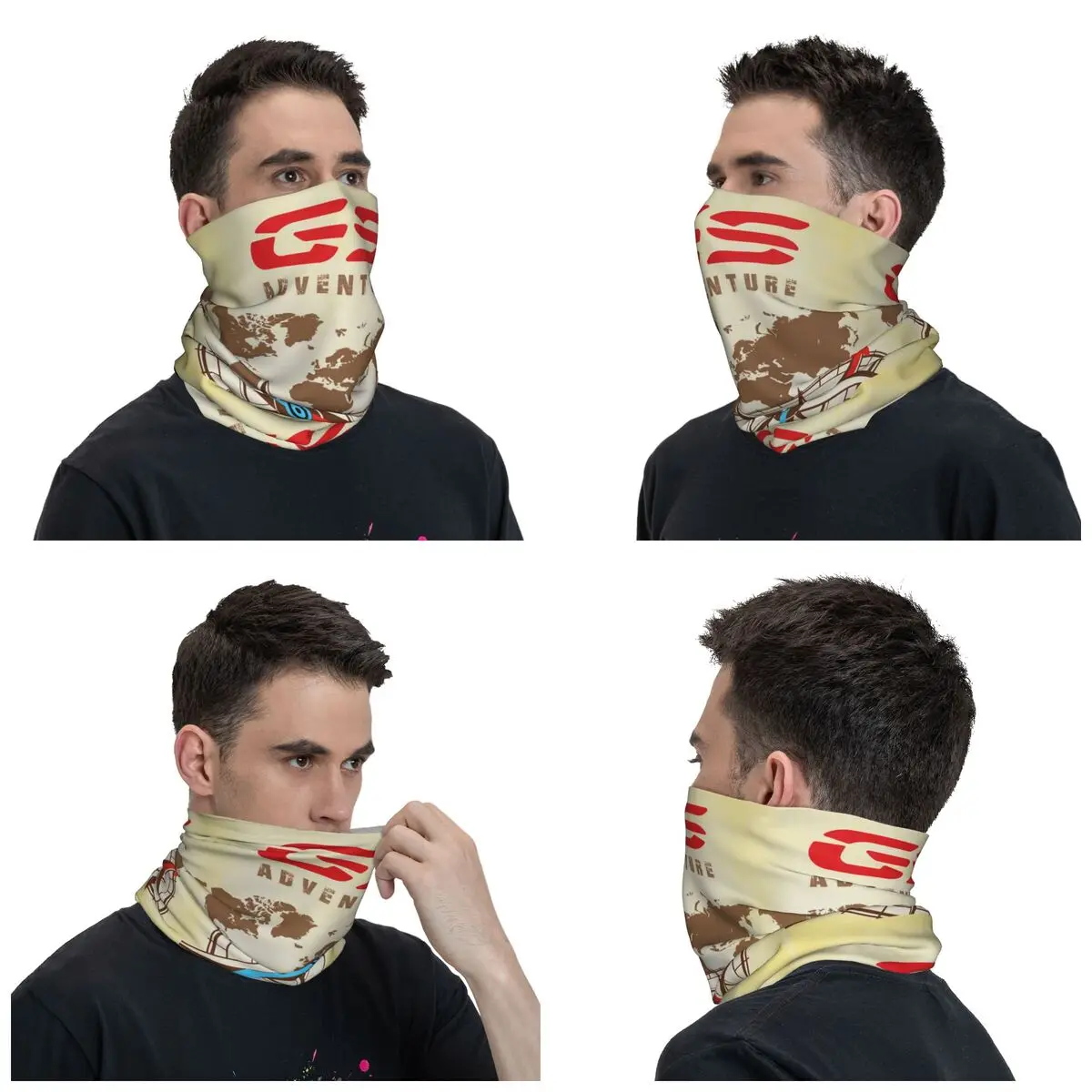 GS World Map Bandana Neck Gaiter Printed Motorcycle Biker Balaclavas Magic Scarf Warm Headband Sports Unisex Adult Windproof