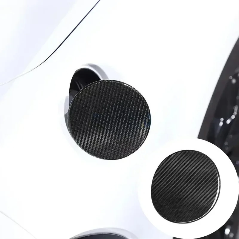 لسيارة شيفروليه كورفيت C8 Z51 ألياف الكربون الجافة الحقيقية 2020-2022 غطاء تغليف خزان الوقود تعديل ملحقات السيارة الخارجية #5