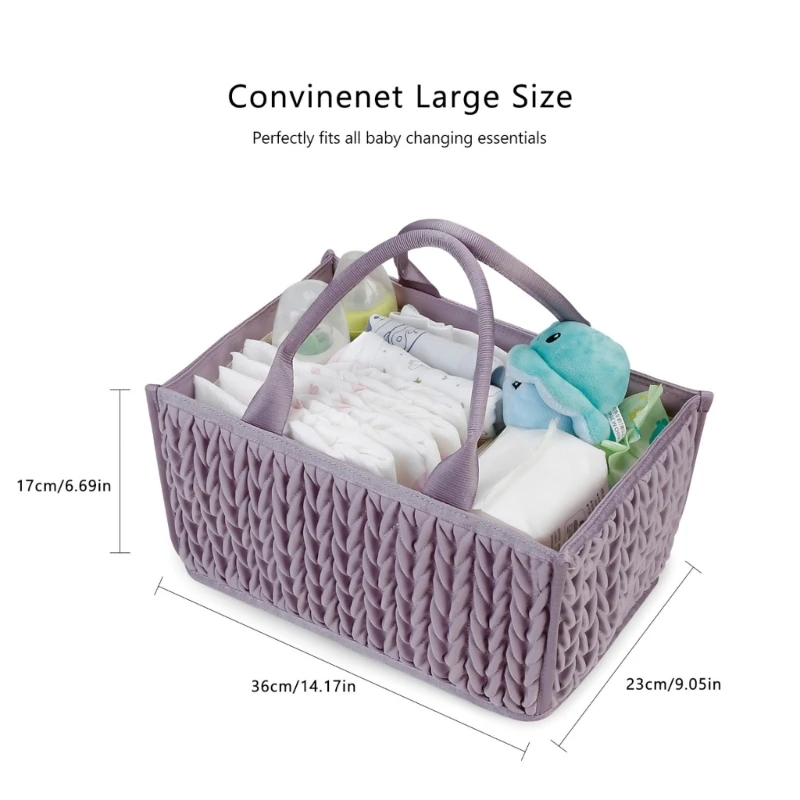 Large Capacity Baby Diaper Organiser Bag for Nursery and Car Essential Storage