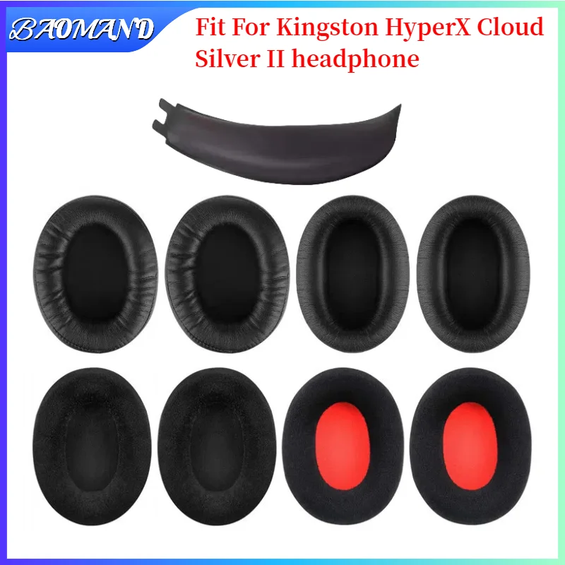 

BAOMAND Replacement Ear pads For Kingston HyperX Cloud Silver II Headphones Memory Foam Earmuff headset Gamer Leather case