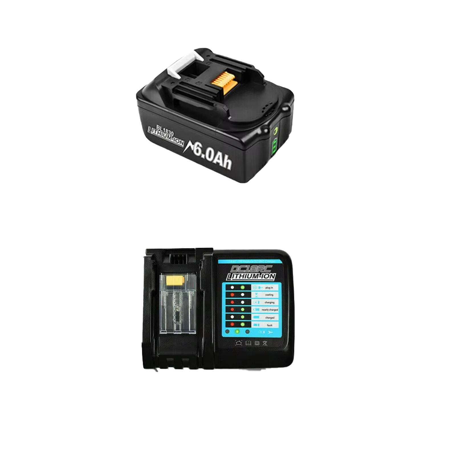 Voor Makita BL1830 18V 6.0Ah Batterij Met Oplader Oplaadbare Lithium Ion voor BL1850 BL1880 BL1860B LXT400 Power Tool batterij