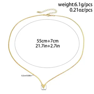 Einfacher Vintage Flat Schlangenschlange für Männer, kreative Anhängerform V, Schmuckcholerry Accessoires, Herren Steampunk Halskette 8 Hauptverkaufskette V - №2