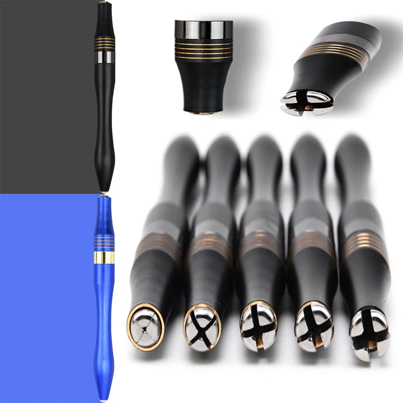 

1PC Luxury Permanent Makeup Accessories Blue Black Microblading Aluminum Alloy Tattoo Manual Pen For Fog Eyebrow & Lips Makeup