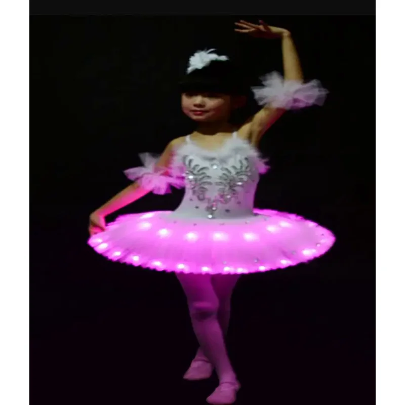 New Professional Ballet Tutus LED Swan lake Adult Ballet Dance Clothes Tutu Skirt Women Ballerina Dress for Party Dance Costume