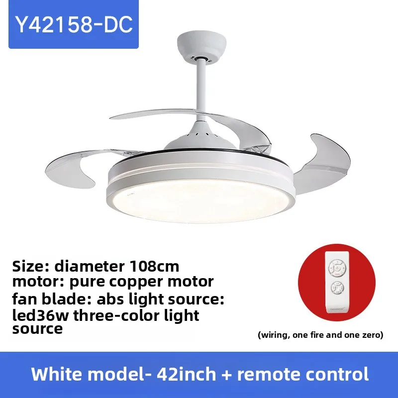 Invisible Silent Fan Light Living Room Bedroom Ceiling Fan Light Dining Room Simple Lamp Ceiling Fan