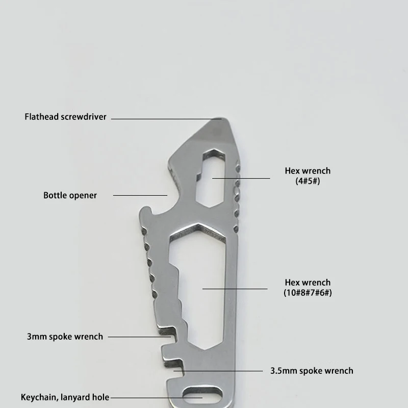 Многофункциональная монтировка из нержавеющей стали 3 в 1, новый мини-шестигранный ключ Edc, открывалка для бутылок, портативный уличный инструмент для ремонта велосипедов 2025