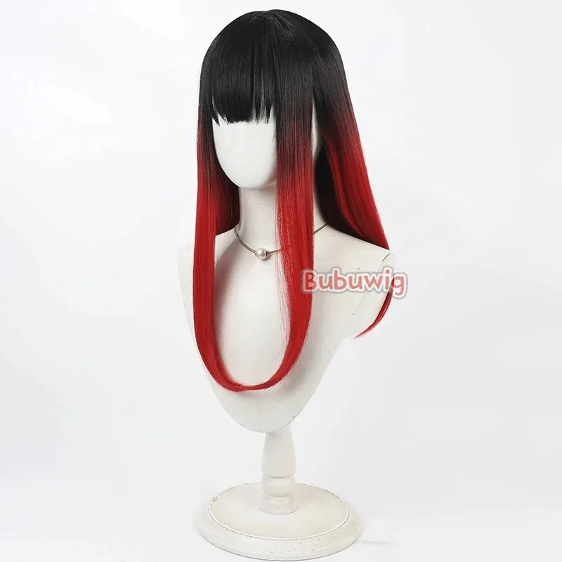 

CyBubuwig Синтетические волосы Tasuku Tsubakino Косплей Парики Wind Breaker Tasuku Tsubakino 55 см Черный градиент Красный парик Термостойкий