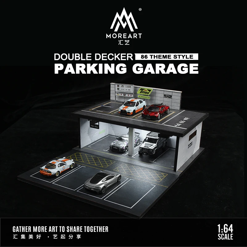 MoreArt 1:64 Diorama Double-Decker Parking Garage scene No.66 / lot scene JDM No.86