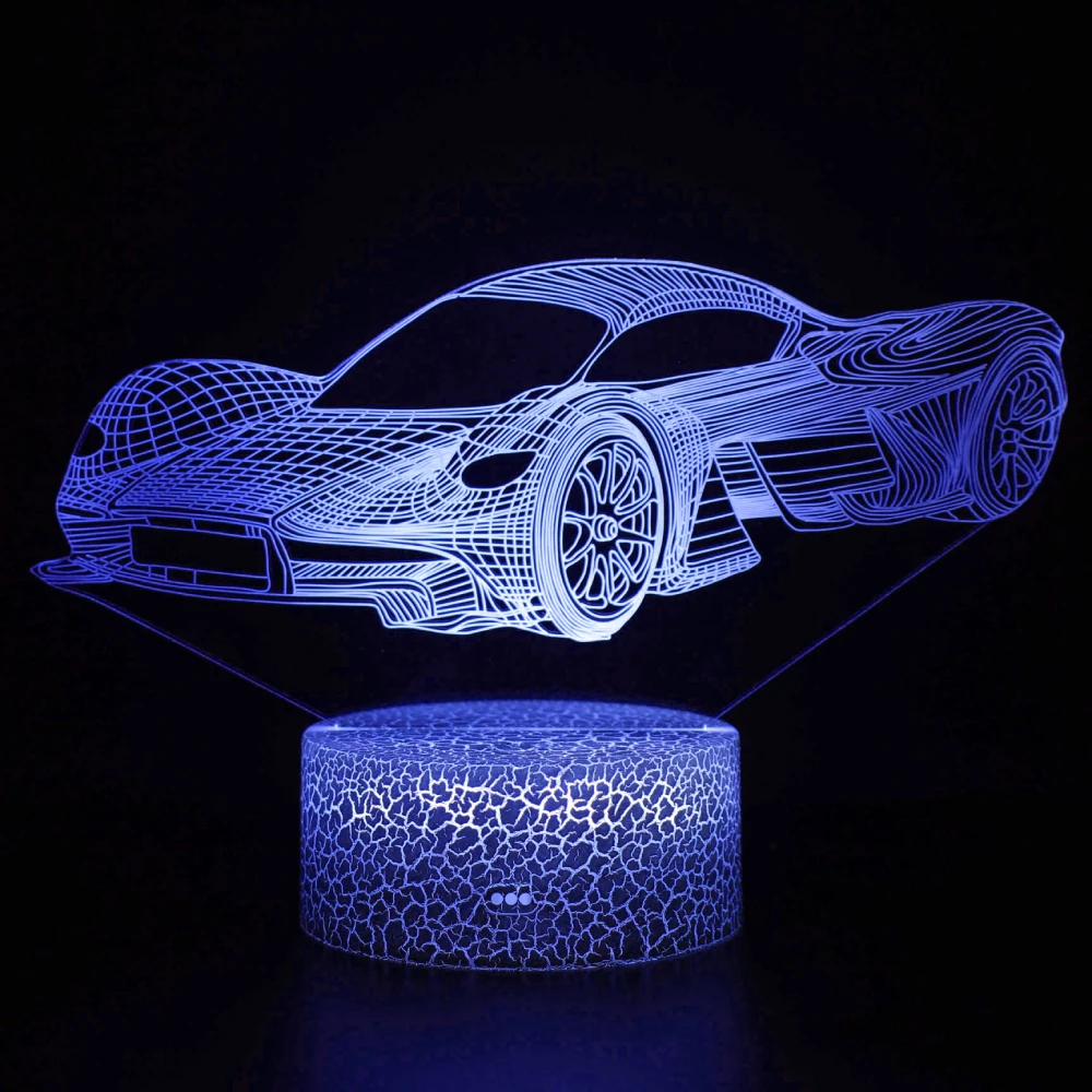 Auto 3d Nachtlicht für Kinder Sport Rennen Illusion optische Nachttisch lampe Kinderzimmer Dekoration Geburtstags geschenk für Jungen Männer