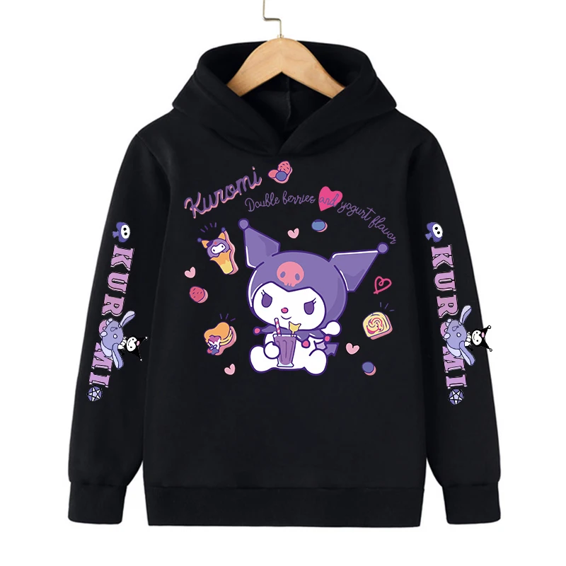 

Cute Kids Kuromi Children's Hoodie Funny Sanrio Children Sweatshirt Manga Clothes Kid Girl Boy Top Hoody