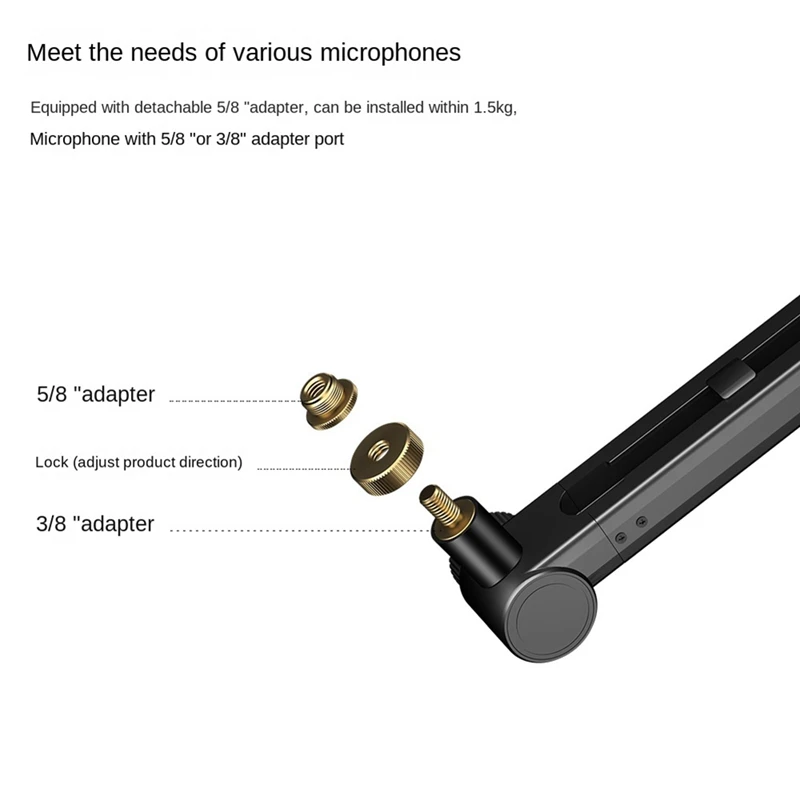 Verstelbare Ophanging Boom Microfoon Live Microfoon 360 ° Universele Desktop Beugel