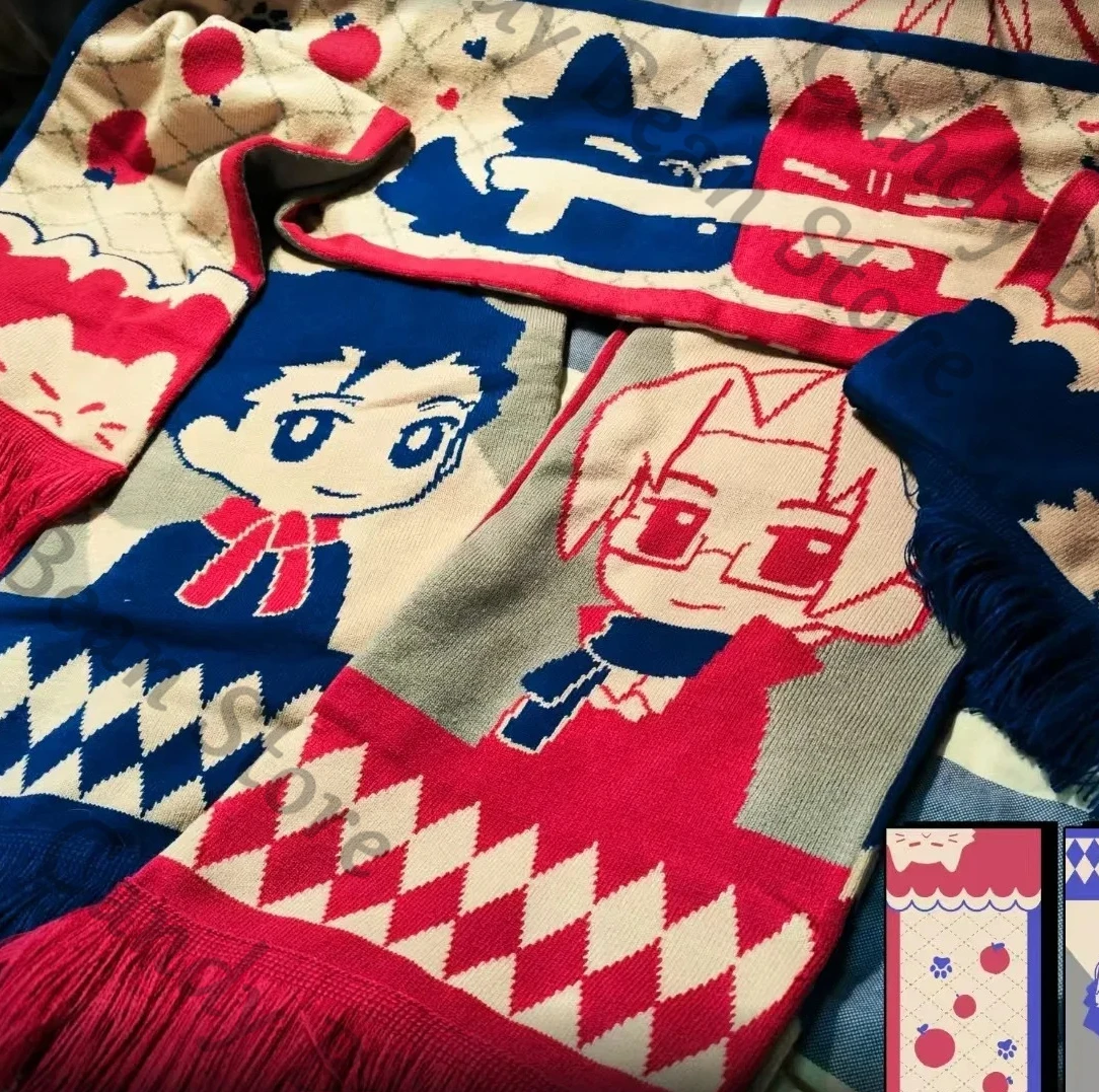 

Ace Attorney аниме Miles Edgeworth Phoenix Wright косплей мультфильм двусторонняя вязаная бахрома шеи гетры шейный платок шарф Рождество