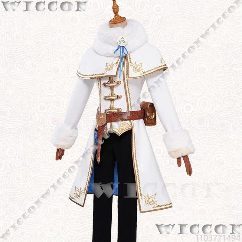 

Zelda Winter Suit Game The Legend Cosplay Costume Wig Princess White Dress Coat Girl Women Halloween Party Roleplay Customizedc;