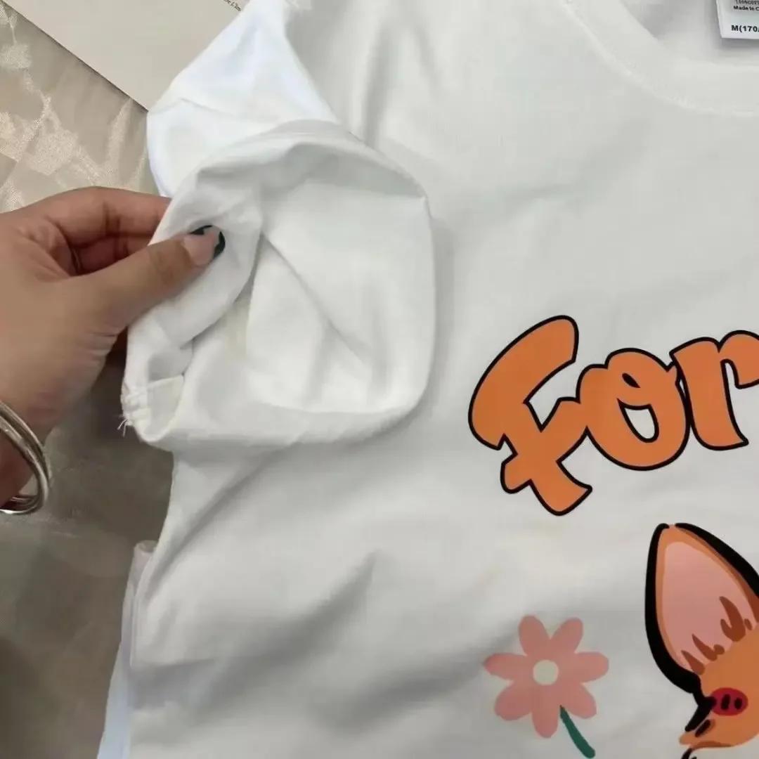 Printed Female T-shirt Ins Fashion Trend Tshirt Japanese Round Neck Summer Youth Popular New T Shirt Women's Tops Clothing Y2k