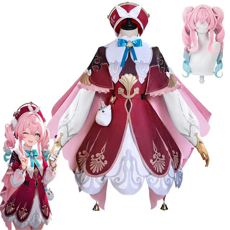 

Honkai Star Rail Hyacine Cosplay Costume Wig Dress Headwear Cute Bow Tie Props Full Set Women Party Carnival Role-play Suit