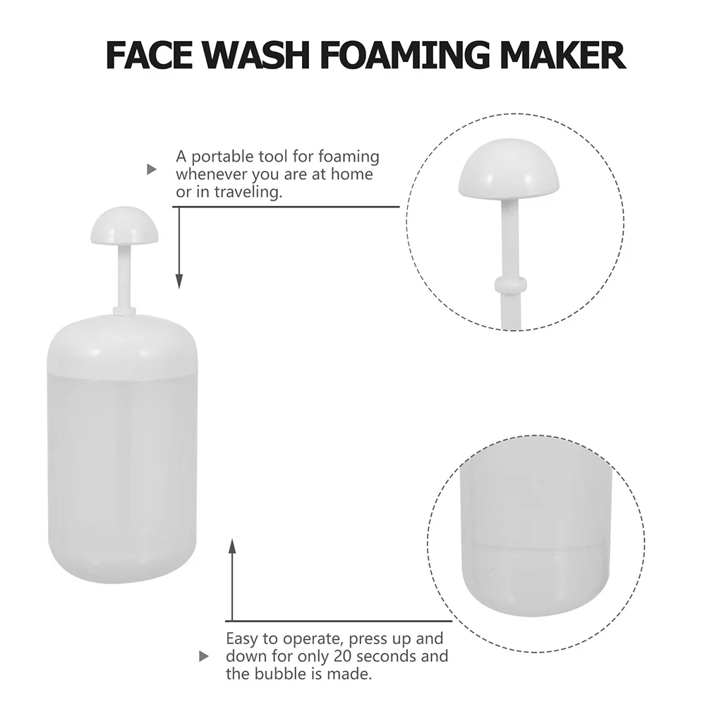 Schiuma detergente viso portatile da 2 pezzi realizzata in materiale PP per la pulizia profonda dello strumento per la pulizia del viso del creatore domestico