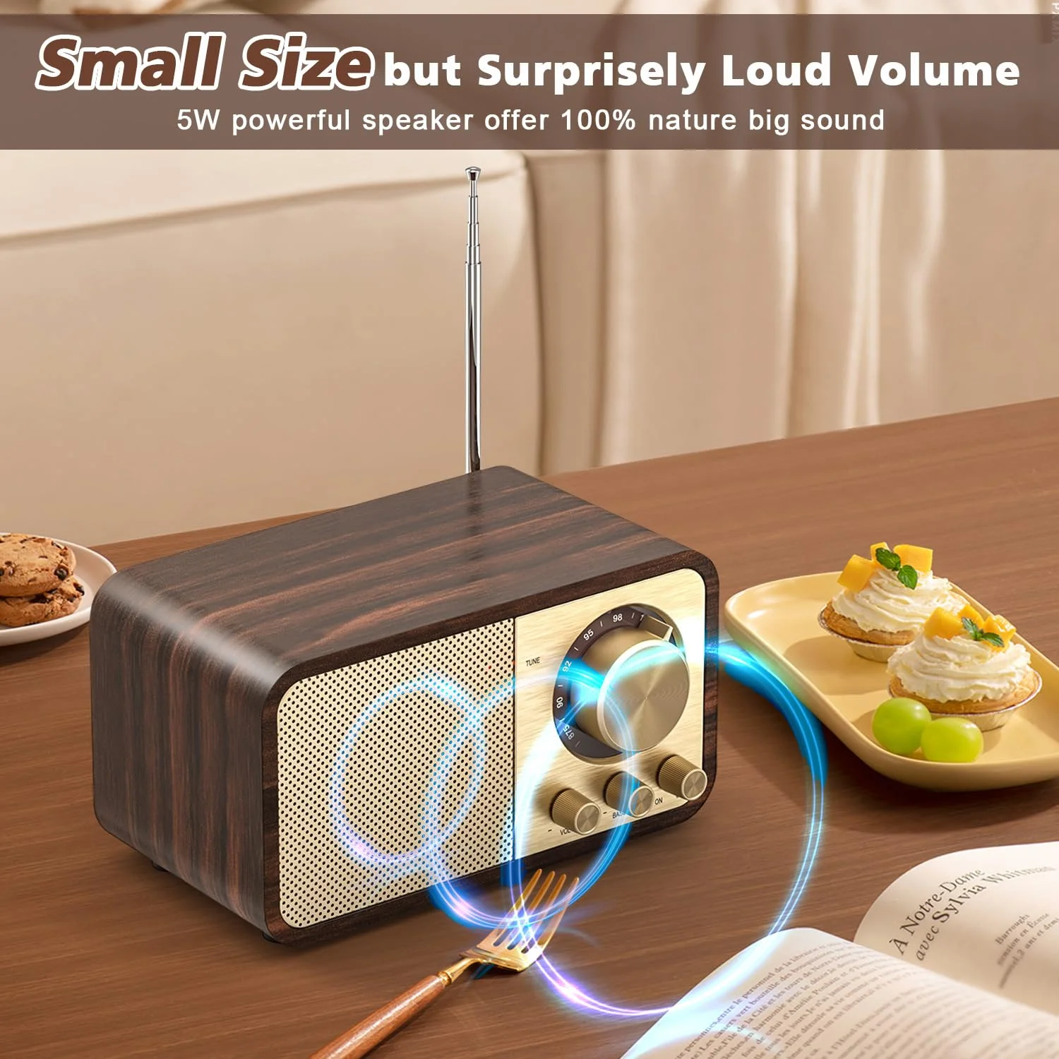 

Ретро-колонка JY-66 из дерева с Bluetooth, 5W Super Bass Soundbox с FM-радио, поддержкой TF-карт, USB, AUX и функцией громкой связи для дома, офиса и улицы