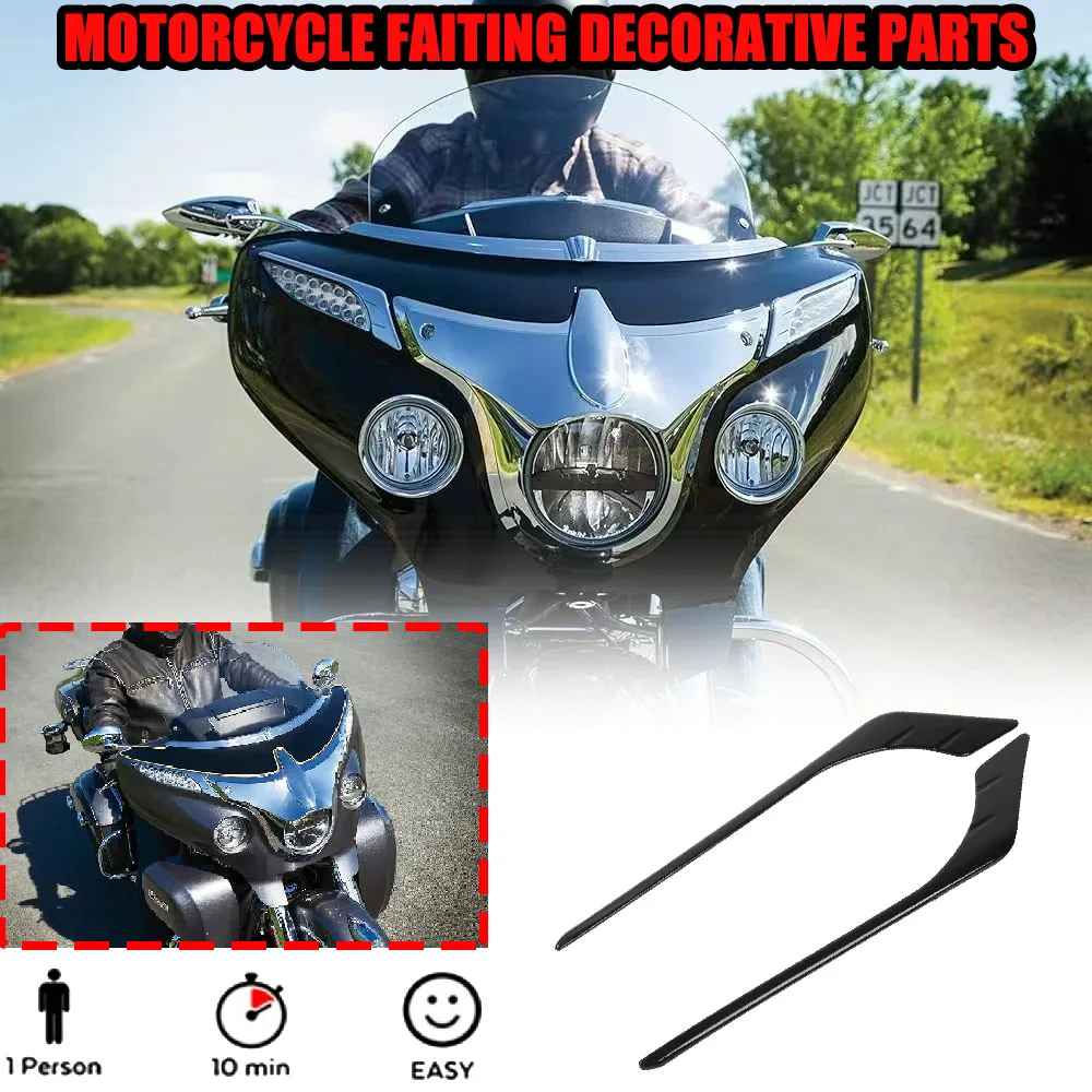 

Fairing Turn Signal Trim Kit Suitable for Indian Chieftain Roadmaster 2014-2025, Black Chrome Plastic, Moto Lighting Parts
