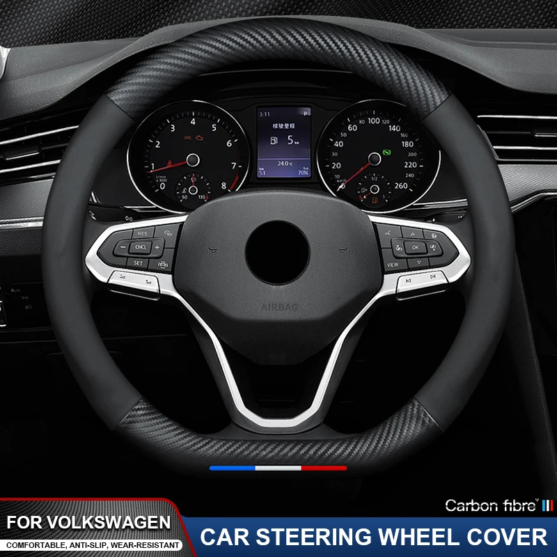 

Fits For VW Volkswagen VW Golf Polo Tiguan Passat B7 Passat CC Touran Jetta Arteon T-Cross Transporter Car Steering Wheel Cover