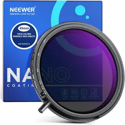 NEEWER 49mm-72mm True Colors Variable ND&CPL Filter with Putter, ND3-64, 2 in 1 Adjustable Limited Neutral Density & CPL Filter