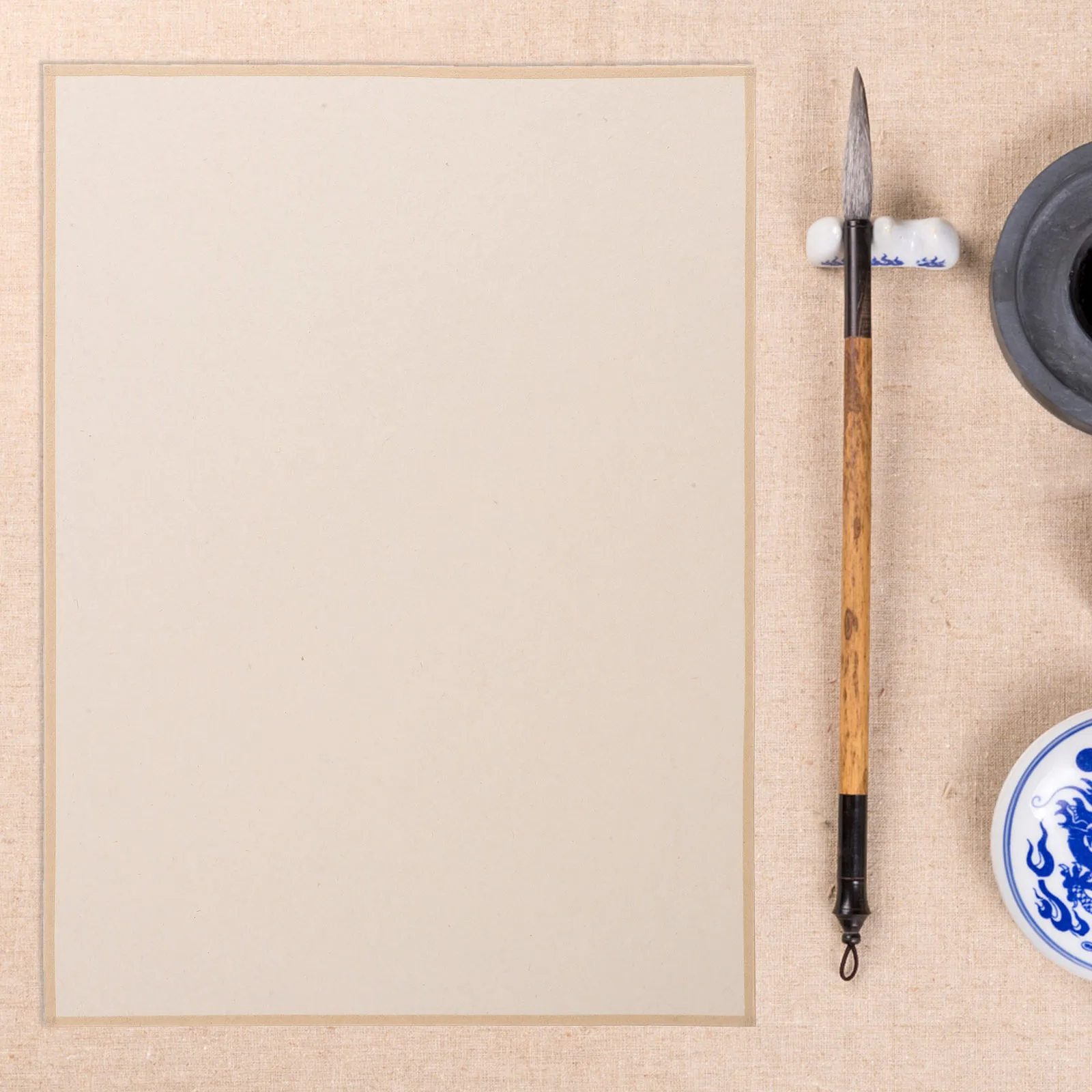 12 Sheets Professional Calligraphy Paper Thickened Hard Card Mounting for Chinese Painting Watercolor Art Retro Style Hanging