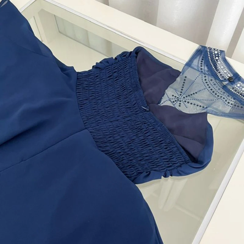 Marine mouwloze sexy vrouwen jurk zomer elegante backless mini-jurk mesh party cockail pure ademende avondjurk vestidos