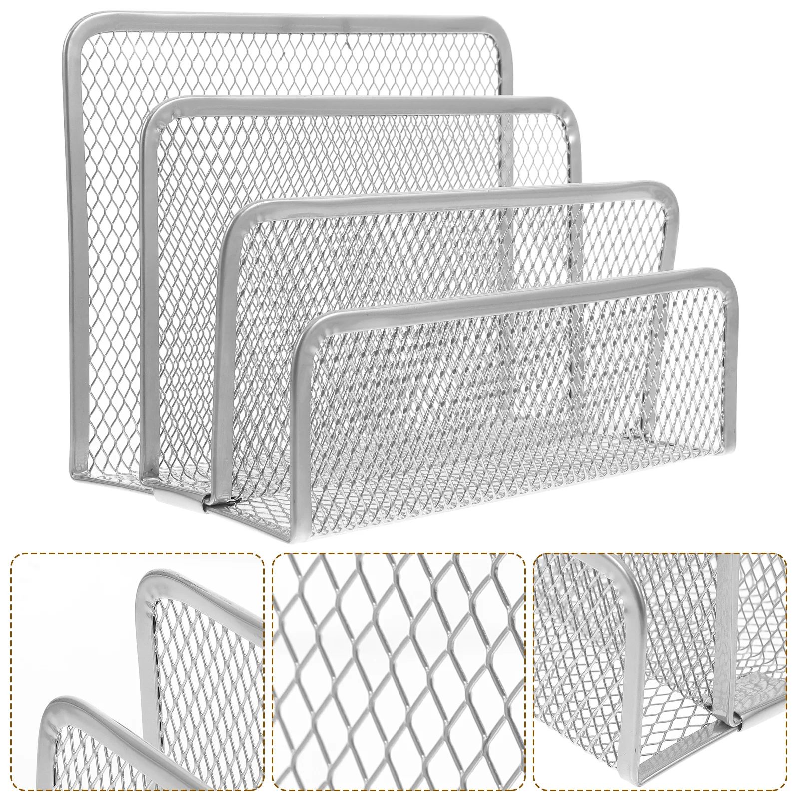 

1pc Modern Metal 3 Tier Desk Organizer Bookshelf File Stand For Office Home Study Book Display Rack Desktop Storage Bracket No