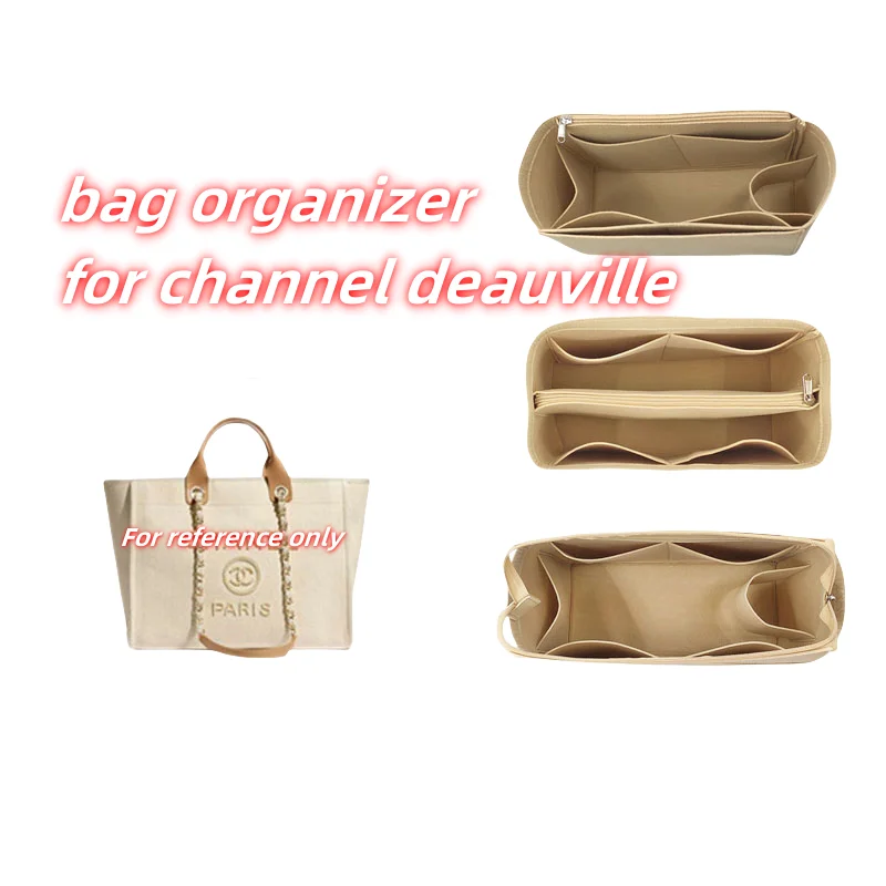 Bag Organizer Insert For Chanel Deauville Shopping Beach TOTE BAG Organiser Divider Protector Inner Makeup Bag