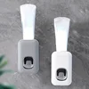 1 automatic toothpaste holder, wall mounted toothbrush holder without toothpaste and holes, suitable for home bathrooms