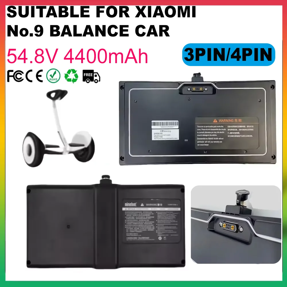 

54.8V Rechargeable Battery Ninebot Balance Scooter For No.9 Balance Mini Pro Scooter 4400mAh/5200mAh 3PIN/4Pin Lithium Battery