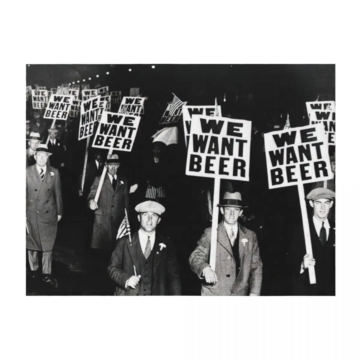 

Prohibition, We Want Beer, Bar Wall Decor, Black and White Vintage Art Throw Blanket Heavy bed plaid Travel Blankets