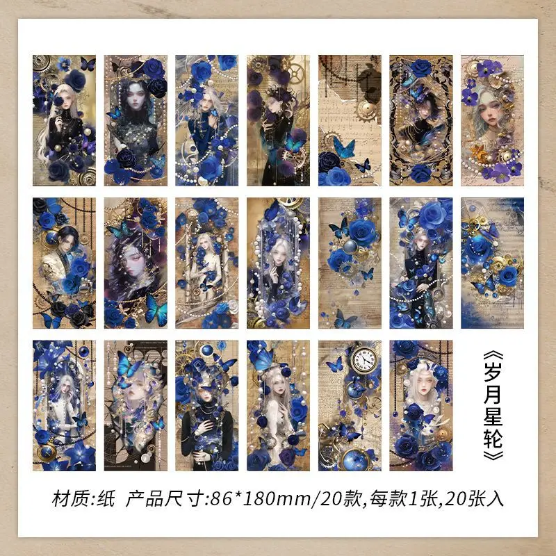 20 pcs Vintage Gothic character base collage and paper material paper European ledger decoration Scrapbooking Material