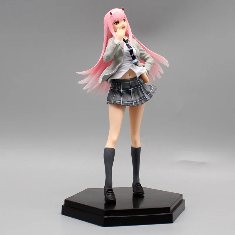 Original Genuine Taito Darling In The Franxx 19cm Uniform Zero Two Pvc Anime Action Figure Toys Collection Doll Christmas Gift