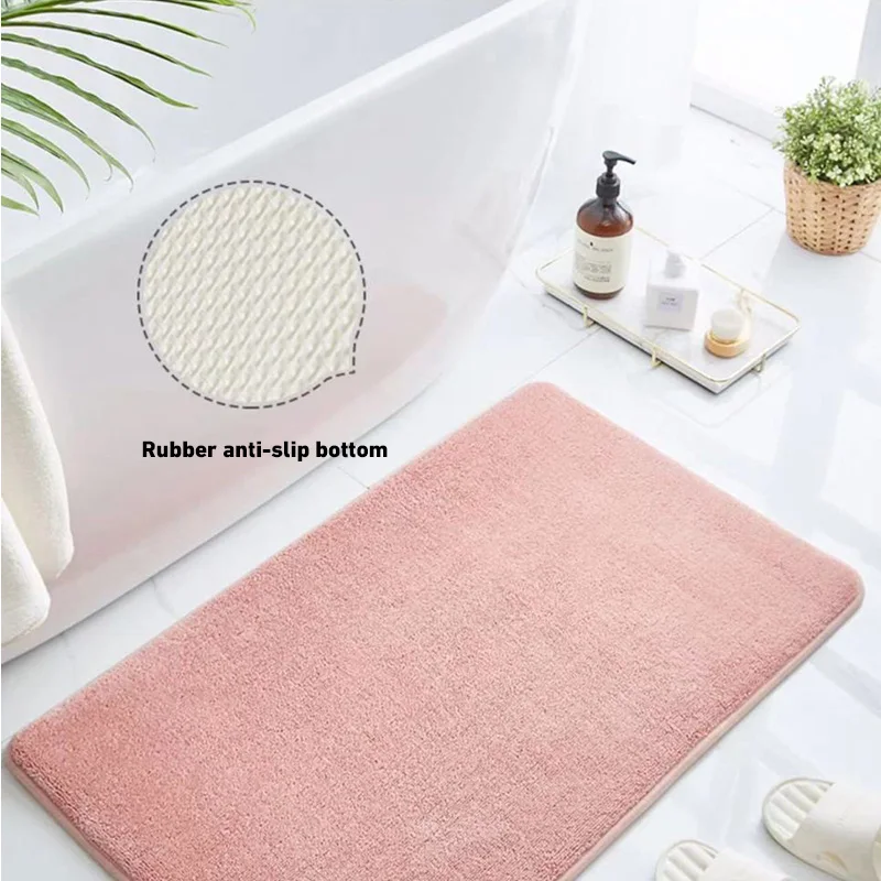 Super Absorbent Floor Mat Bath Mat Anti Slip Coral Velvet Bathroom Floor Mat Door Mat Memory Foam Non-Slip Super Soft Bath Mat