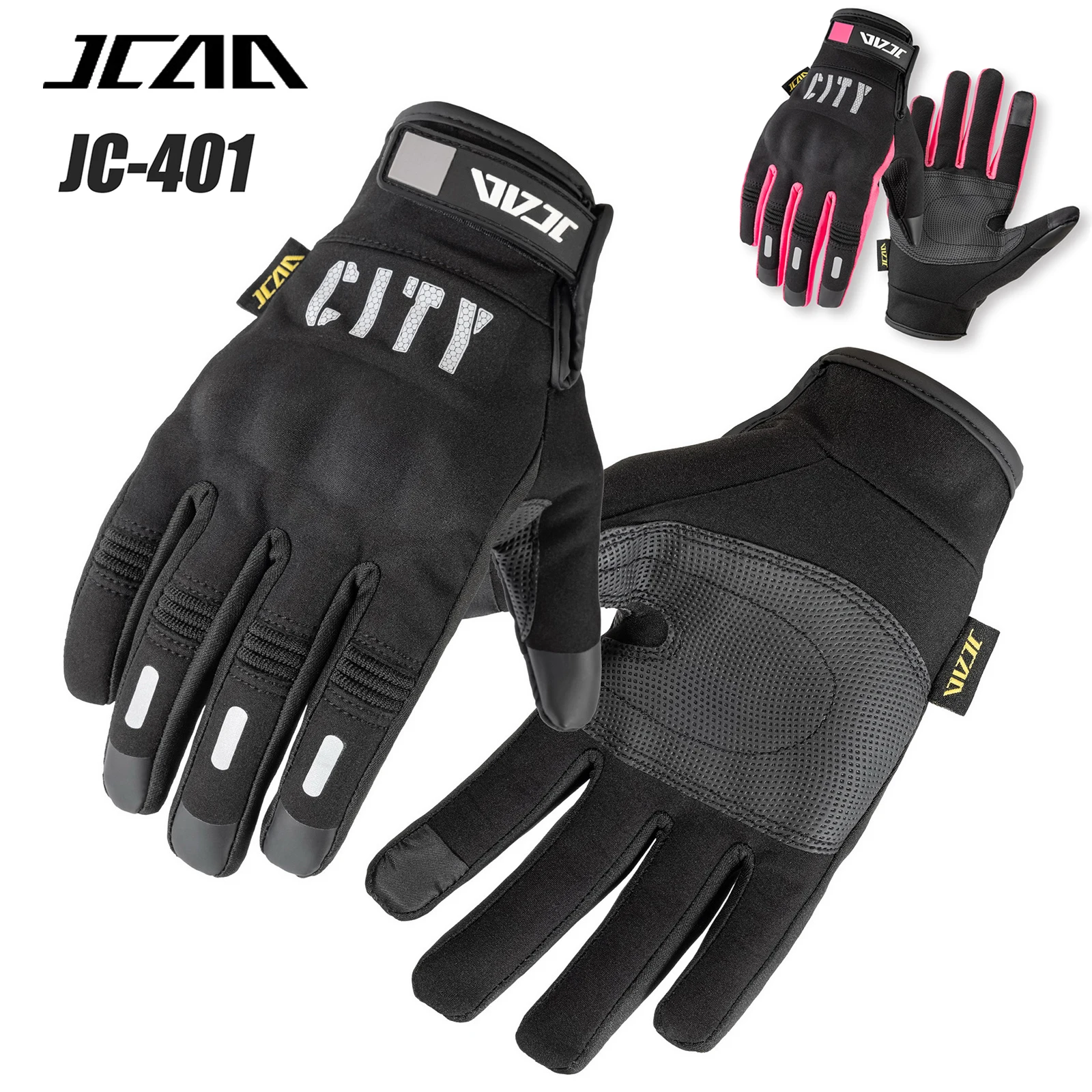 

Classic Retro Black Pink Motorcycle Gloves CE Approved Windproof Microfiber PVC Protective Motorbike Cycling Gloves Touchscreen