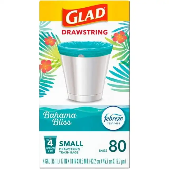 Glad Drawstring 4Gal Bahama Bliss Odor Shield (80U)