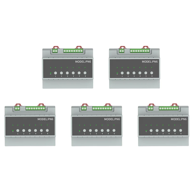 B92B-5X Tuya Smart Zigbee 6CH Relay Switch Module Remote Control Appliance Control Module Supports 3-Way Motor Control